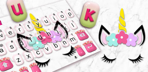 Pretty Unicorn Keyboard Theme PC screenshot