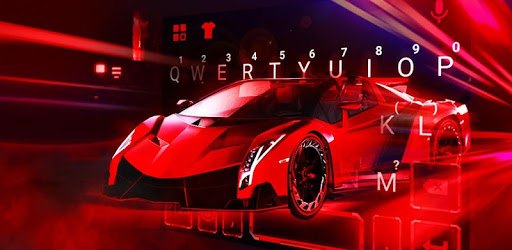 Racing Red Sports Car Keyboard Theme PC screenshot