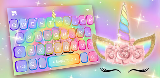 Rainbow Pink Rose Unicorn Keyboard Theme PC screenshot