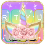 Rainbow Pink Rose Unicorn Keyboard Theme icon