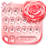 Raindrop Red Rose Keyboard Theme for PC