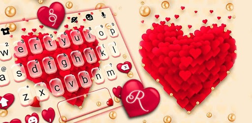 Red Valentine Hearts Keyboard Theme PC screenshot