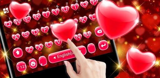 Red Heart Keyboard Theme PC screenshot