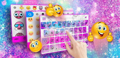 Silver Glitter Galaxy Keyboard PC screenshot