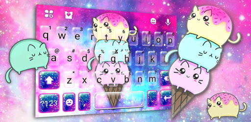 Sparkle Ice Cream Cat Keyboard Theme PC screenshot