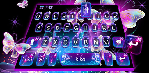 Sparkle Neon Butterfly Keyboard Theme PC screenshot Sparkle Neon Butterfly Keyboard Theme PC screenshot