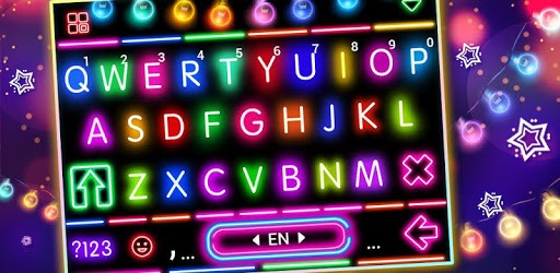 Sparkle Neon Lights Keyboard Theme PC screenshot