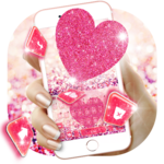 Pink Heart Glitter Keyboard Theme for PC