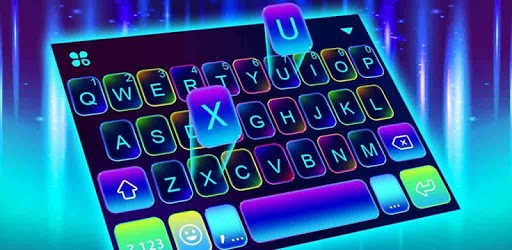 Sparkling Neon 3d Keyboard Theme PC screenshot