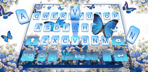 Spring Blue Butterfly Keyboard Theme PC screenshot