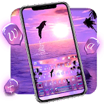 Sunset Sea Dolphin Keyboard Theme icon