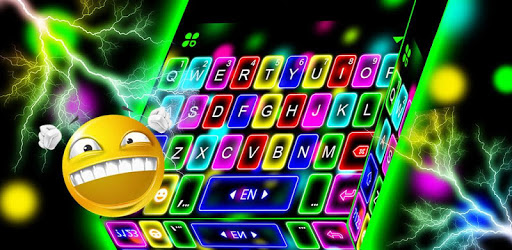 Thunder Neon Lights Keyboard Theme PC screenshot