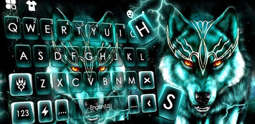 Thunder Neon Wolf Keyboard Theme PC screenshot