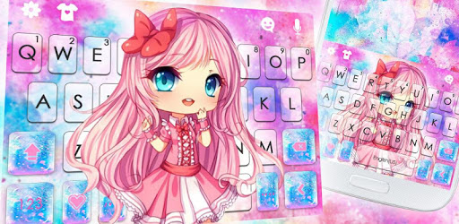 Watercolor Cute Girl Keyboard Theme PC screenshot Watercolor Cute Girl Keyboard Theme PC screenshot