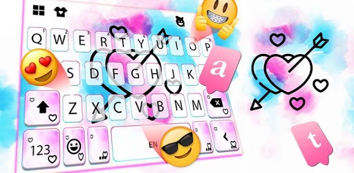 Watercolor Love Arrow Keyboard Theme PC screenshot