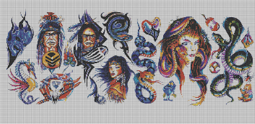 Tattoo Color By Number Draw Book Page Pixel Art PC screenshot