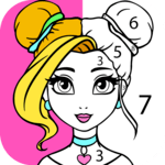 Girls Coloring Book - Color by Number for Girls icon