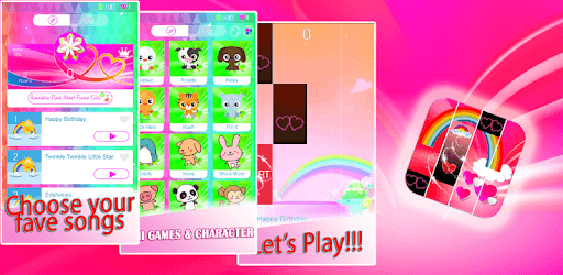 Rainbow Pink Heart Piano Tiles PC screenshot