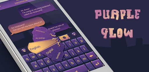 Purple Glow GO Keyboard Theme PC screenshot