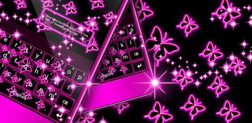 Neon Butterflies Keyboard PC screenshot