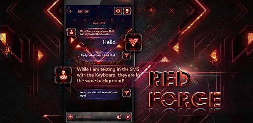 GO SMS PRO RED FORGE THEME PC screenshot