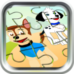 Puppy dog jigsaw puzzle icon
