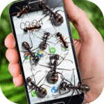 Ants on screen funny joke icon