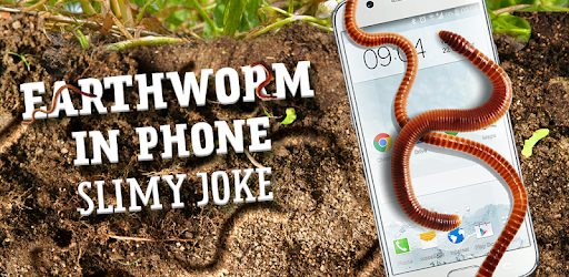Earthworm in phone slimy joke PC screenshot
