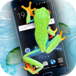 Frog walking on screen joke icon