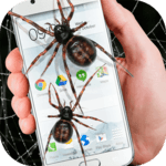 Spider in phone funny joke icon
