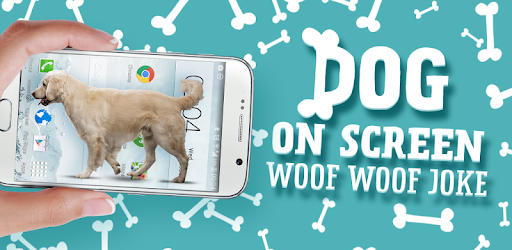 Dog on screen: Woof woof joke PC screenshot