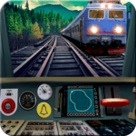 Train driving simulator icon