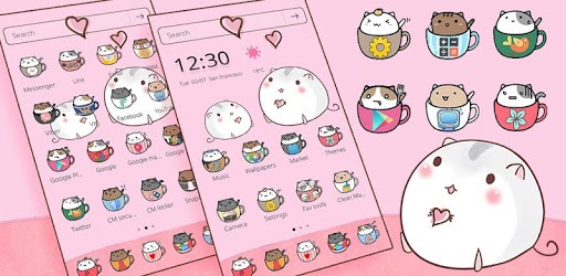 Cute Cup Cat Theme Kitty Wallpaper & icon pack PC screenshot
