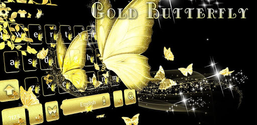 Gold butterfly Keyboard Theme golden dream PC screenshot