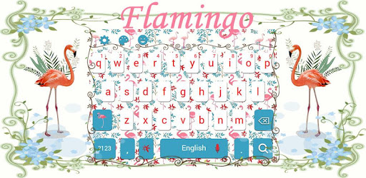 Floral Flamingo Keyboard Theme PC screenshot Floral Flamingo Keyboard Theme PC screenshot