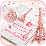 Pink Paris Rose Keyboard Theme - Rose EiffelTower icon
