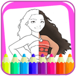 Coloring book moana icon