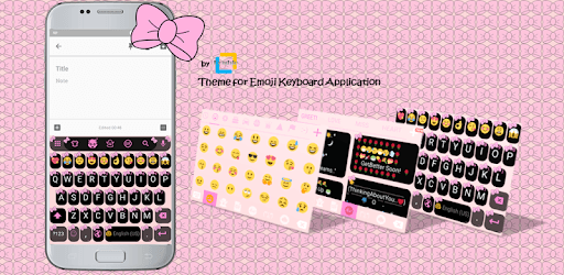 Ribbon Pink Pastel Emoji Keyboard Theme PC screenshot