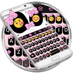 Ribbon Pink Pastel Emoji Keyboard Theme for PC