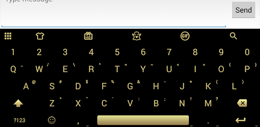 Flat Black Gold Emoji Keyboard PC screenshot