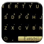 Flat Black Gold Emoji Keyboard for PC