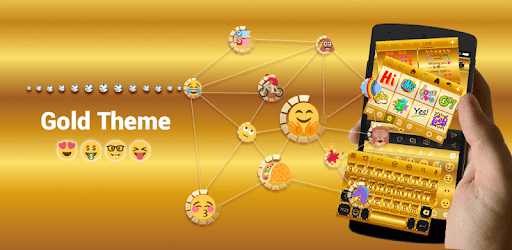 Gold Emoji Keyboard Theme PC screenshot