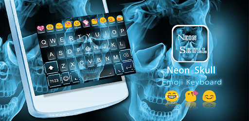 Neon Skull Emoji Keyboard Skin PC screenshot