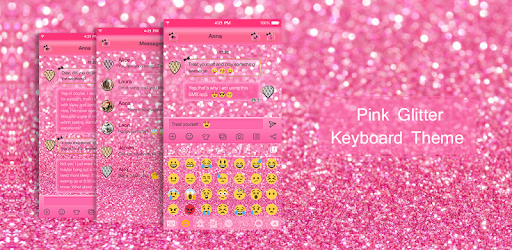 Pink Glitter Keyboard Theme PC screenshot