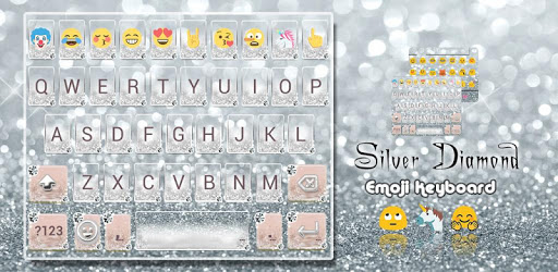 Silver Diamond Emoji Keyboard Wallpaper PC screenshot