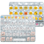 Silver Diamond Emoji Keyboard Wallpaper for PC
