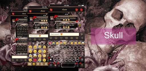 Cute Skull Emoji Keyboard Skin PC screenshot