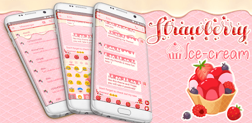 SMS Messages Strawberry IceCream Theme PC screenshot