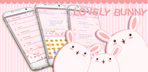 SMS Messages Lovely Bunny Pink Theme PC screenshot