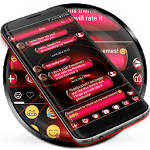 SMS Messages Spheres Red Theme icon